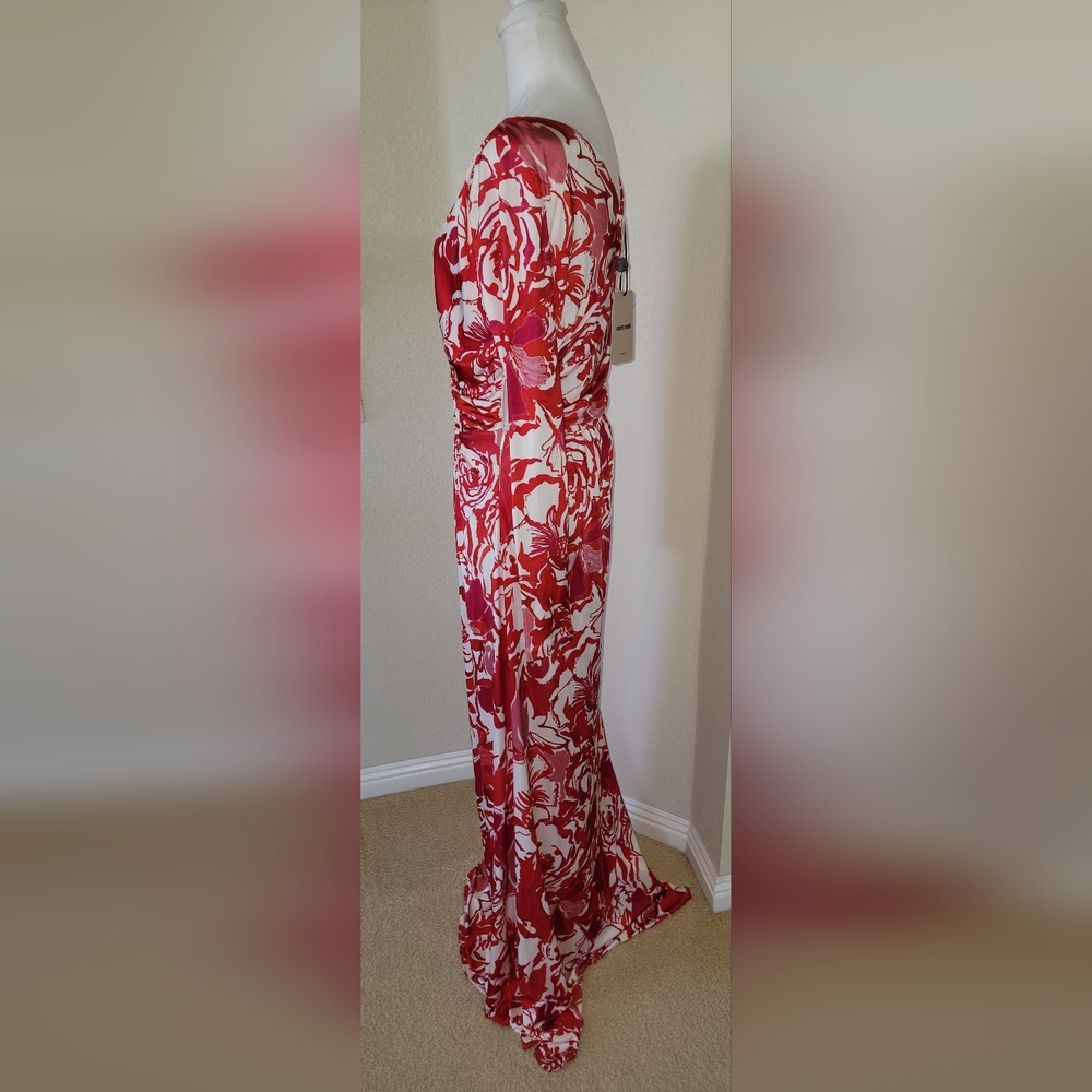 NWT Roberto Cavalli Floral V-Neck Long Sleeve Dress, Size 46 - Picture 6 of 10